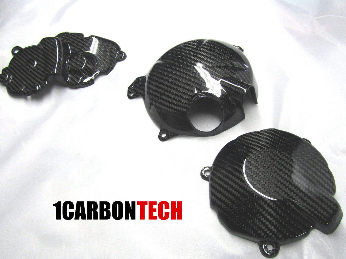 09-2026 KAWASAKI ZX-6R ZX-636 CARBON FIBER 3 PIECE ENGINE COVERS