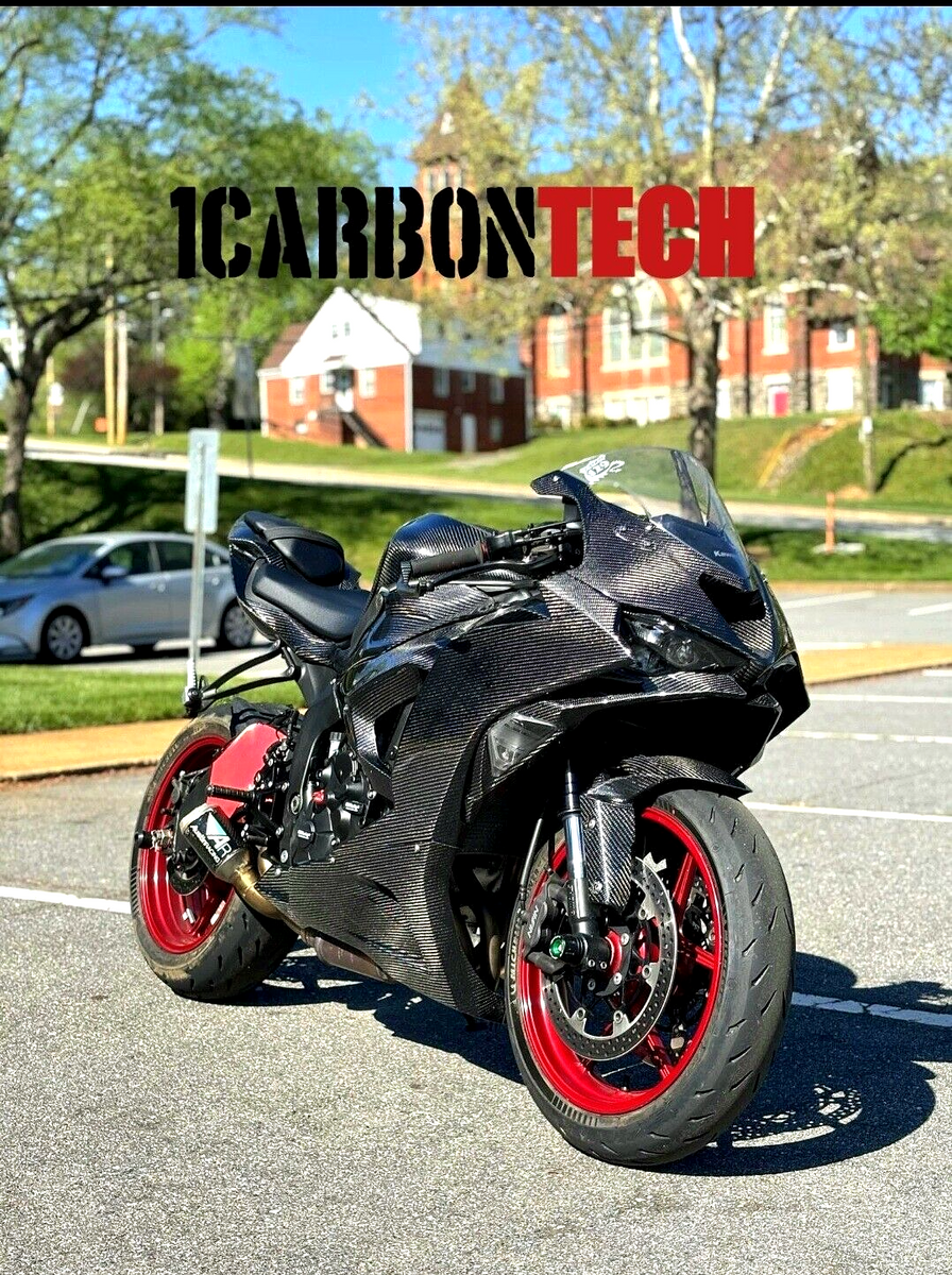 2019-2025 KAWASAKI ZX-6R ZX-636 CARBON FIBER TAIL SIDE TRIMS