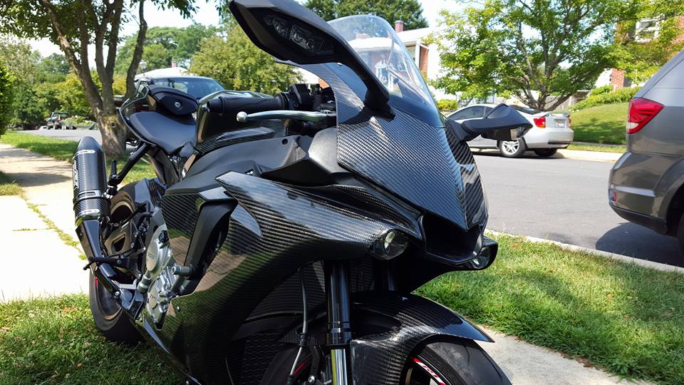 FULL CARBON FIBER FRONT NOSE BODY COWLING L-R 2015-2019 YAMAHA YZF