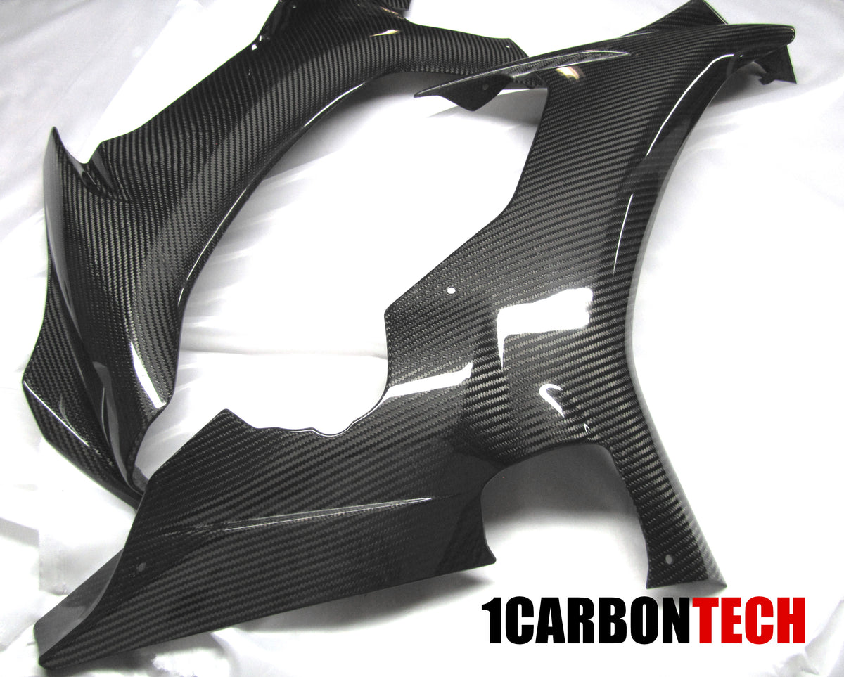 FULL CARBON FIBER FRONT SIDE PANELS L-R 2015-2019 YAMAHA YZF R1
