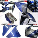 28 PIECE FULL CARBON FIBER AND BLUE HYBRID 2015-2019 YAMAHA YZF R1