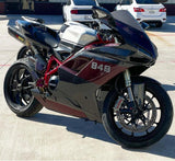 RED HYBRID CARBON FIBER RAM AIR INTAKE COVERS DUCATI 848 1098 1198