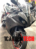 CARBON FIBER LOWER BELLY PANELS TRIMS 2009-2014 YAMAHA YZF-R1