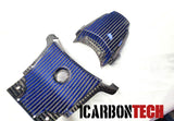 GSXR 1000 2017-2026 2 PIECE CARBON FIBER BLUE HYBRID REAR TAIL CONNECTOR AND CENTER PIECES