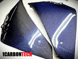 2009-2014 YAMAHA YZF-R1 CARBON FIBER LOWER BELLY PANELS TRIMS BLUE HYBRID