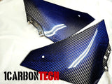 2009-2014 YAMAHA YZF-R1 CARBON FIBER LOWER BELLY PANELS TRIMS BLUE HYBRID