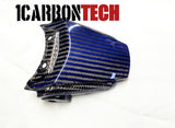 GSXR 1000 2017-2026 2 PIECE CARBON FIBER BLUE HYBRID REAR TAIL CONNECTOR AND CENTER PIECES