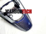 GSXR 1000 2017-2026 2 PIECE CARBON FIBER BLUE HYBRID REAR TAIL CONNECTOR AND CENTER PIECES