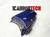 GSXR 1000 2017-2026 2 PIECE CARBON FIBER BLUE HYBRID REAR TAIL CONNECTOR AND CENTER PIECES
