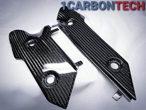 FULL CARBON FIBER EXHAUST SHILEDS / COVERS 2015-2019 YAMAHA YZF R1