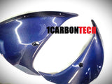 2009-2014 YAMAHA YZF-R1 CARBON FIBER FRONT SIDE FAIRINGS PANELS TRIMS BLUE HYBRID