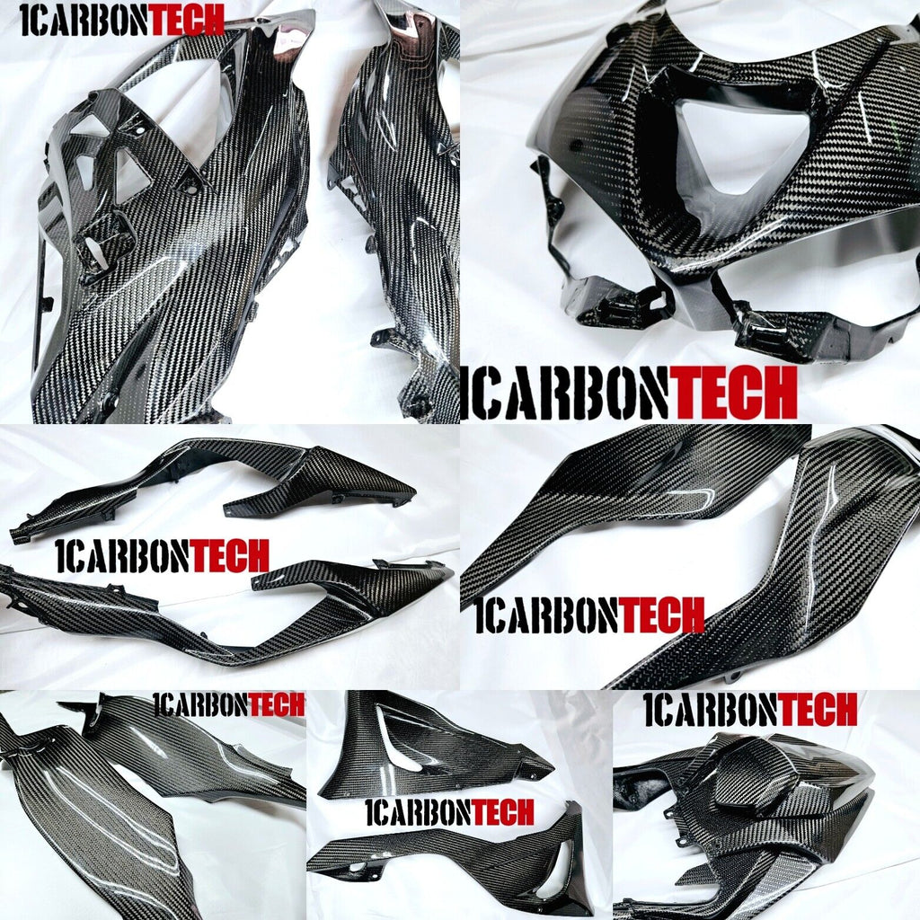 Front & Rear Carbon Fiber Brake Pads For Kawasaki ZX600R Ninja ZX6R 2009-2012