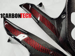 RED HYBRID CARBON FIBER RAM AIR INTAKE COVERS DUCATI 848 1098 1198