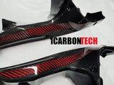 RED HYBRID CARBON FIBER RAM AIR INTAKE COVERS DUCATI 848 1098 1198