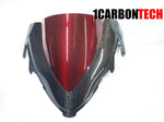 SUZUKI HAYABUSA 2022-2026 CARBON FIBER RED HYBRID BUBBLE WINDSCREEN