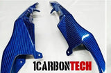 GSXR 1000 2017-2026 CARBON FIBER BLUE HYBRID REAR TAIL SIDE COWLINGS L-R