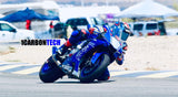 FULL CARBON FIBER AND BLUE HYBRID NOSE BODY COWL 2015-2019 YAMAHA YZF R1
