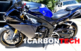 2009-2014 YAMAHA YZF-R1 CARBON FIBER FRONT SIDE FAIRINGS PANELS TRIMS BLUE HYBRID