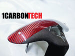 RED HYBRID CARBON FIBER FRONT FENDER MUDGUARD DUCATI 848 1098R 1198