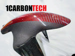 RED HYBRID CARBON FIBER FRONT FENDER MUDGUARD DUCATI 848 1098R 1198