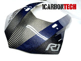 FULL CARBON FIBER AND BLUE HYBRID NOSE BODY COWL 2015-2019 YAMAHA YZF R1
