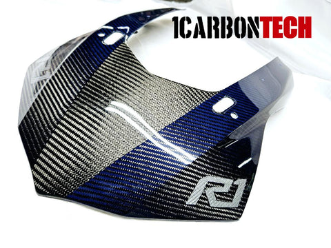 FULL CARBON FIBER AND BLUE HYBRID NOSE BODY COWL 2015-2019 YAMAHA YZF R1