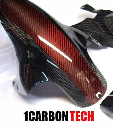 RED HYBRID CARBON FIBER FRONT FENDER MUDGUARD DUCATI 848 1098R 1198