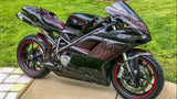 RED HYBRID CARBON FIBER RAM AIR INTAKE COVERS DUCATI 848 1098 1198