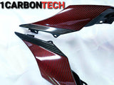 FULL CARBON FIBER AND RED HYBRID TAIL LIGHT HOUSINGS 2015-2025 YAMAHA YZF R1