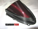RED HYBRID KEVLAR CARBON FIBER WINDSCREEN / WINDSHIELD GSXR 600 / 750 2008 - 2010